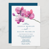 Moth Orchid Wedding Invitation Kaart (Voorkant / Achterkant)