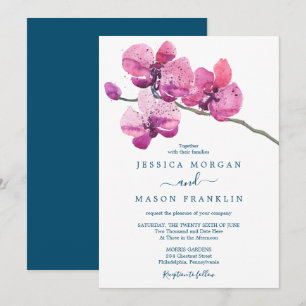 Moth Orchid Wedding Invitation Kaart