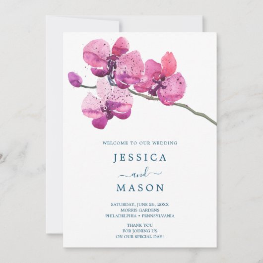 Moth Orchid Wedding Programma (Voorkant)