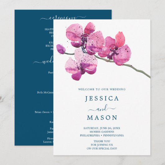 Moth Orchid Wedding Programma (Voorkant / Achterkant)