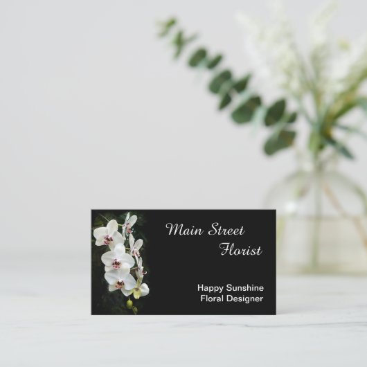 Moth Orchid White Flowers Visitekaartje (Staand voorkant)