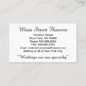 Moth Orchid White Flowers Visitekaartje (Achterkant)