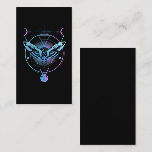 Moth Pastel Gothic Geometric Witchy Crescent Visitekaartje (Voorkant / Achterkant)
