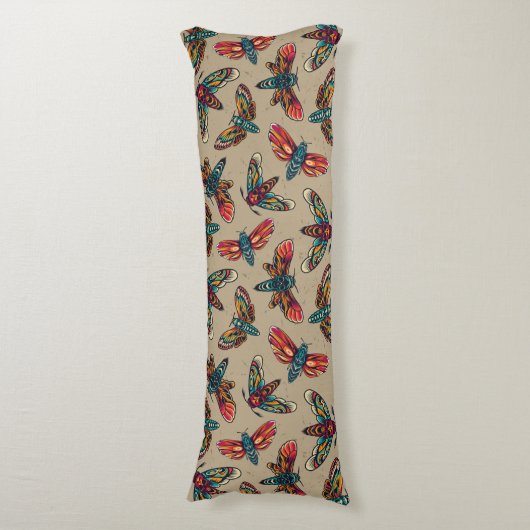 Moth Pattern Lichaamskussen (Voorkant Verticaal)