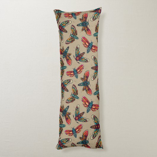 Moth Pattern Lichaamskussen (Achterkant (Verticaal))