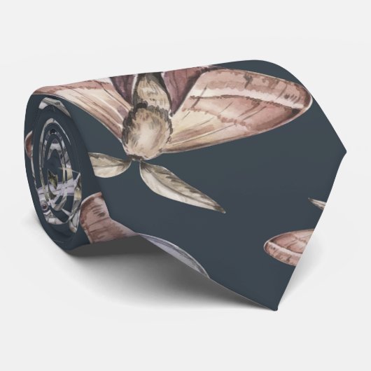 Moth Pattern Stropdas (Opgerold)