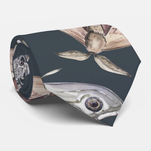 Moth Pattern Stropdas (Opgerold)