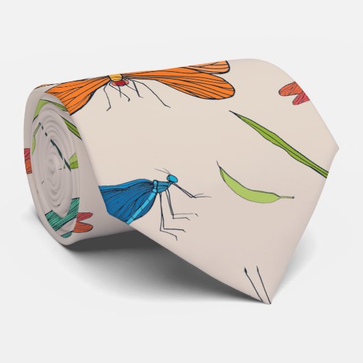 Moth Pattern Stropdas (Opgerold)