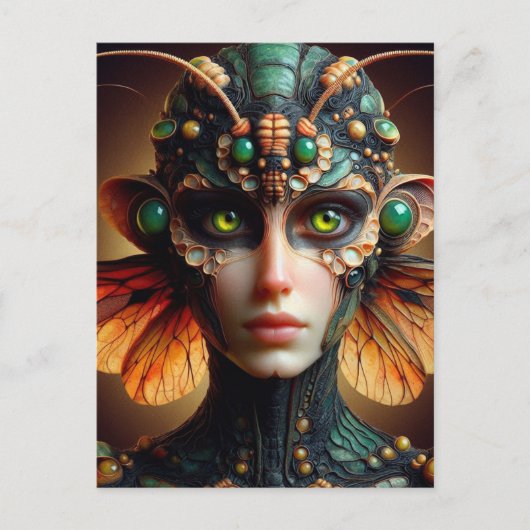 Moth Person Scifi Briefkaart (Voorkant)