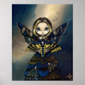 Moth Queen: Acherontia Atropos gothic fairy Print (Voorkant)