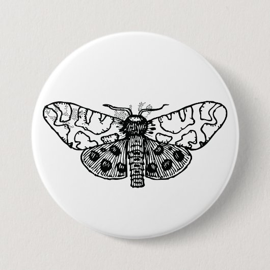 Moth Ronde Button 7,6 Cm (Voorkant)