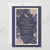 Moth, Roos & Thistle huwelijksuitnodiging Kaart (Voorkant)