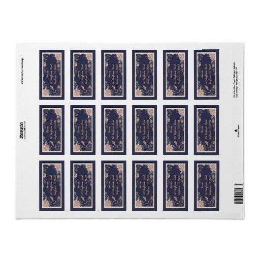 Moth, Rose & Thistle Retouradreslabels Etiket (Full Sheet)
