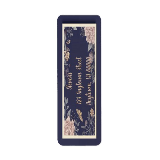 Moth, Rose & Thistle Retouradreslabels Etiket (Voorkant)