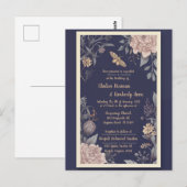 Moth, Rose & Thistle Trouwkaart Briefkaart (Voorkant / Achterkant)