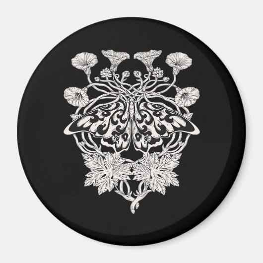 Moth Talisman - Whimsigoth Screenprint Stijltekeni Magneet (Voorkant)
