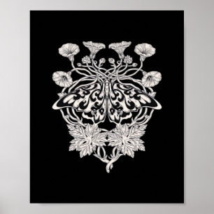 Moth Talisman - Whimsigoth Screenprint Stijltekeni Poster