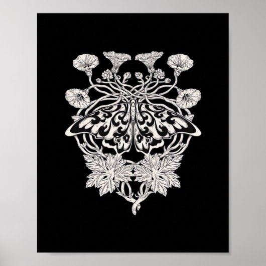 Moth Talisman - Whimsigoth Screenprint Stijltekeni Poster (Voorkant)