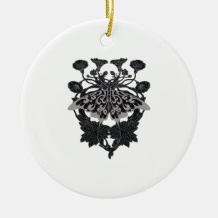 Moth Talisman - Whimsigoth Tekening - Witte Versie Keramisch Ornament