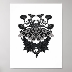 Moth Talisman - Whimsigoth Tekening - Witte Versie Poster