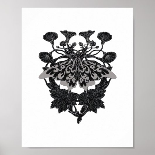 Moth Talisman - Whimsigoth Tekening - Witte Versie Poster (Voorkant)