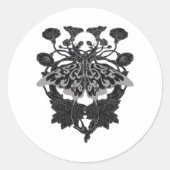 Moth Talisman - Whimsigoth Tekening - Witte Versie Ronde Sticker (Voorkant)