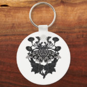 Moth Talisman - Whimsigoth Tekening - Witte Versie Sleutelhanger (Voorkant)