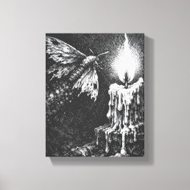 Moth to the Flame — door BurnsInHell Canvas Afdruk