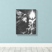 Moth to the Flame — door BurnsInHell Canvas Afdruk (Insitu (Houten vloer))