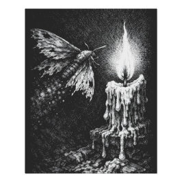Moth to the Flame — door BurnsInHell Perfect Poster