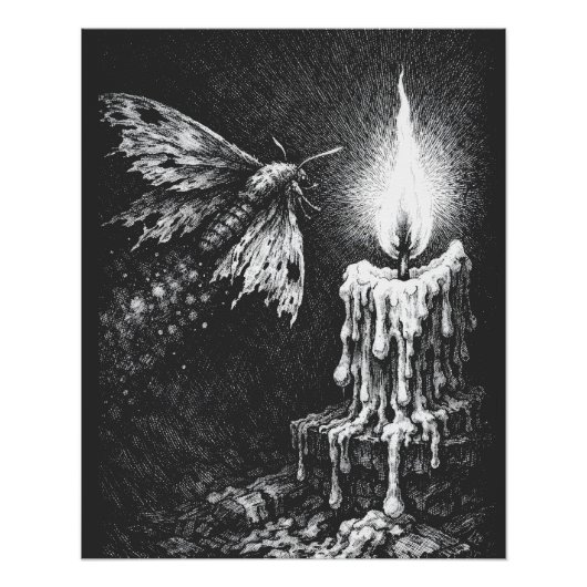 Moth to the Flame — door BurnsInHell Perfect Poster (Voorkant)