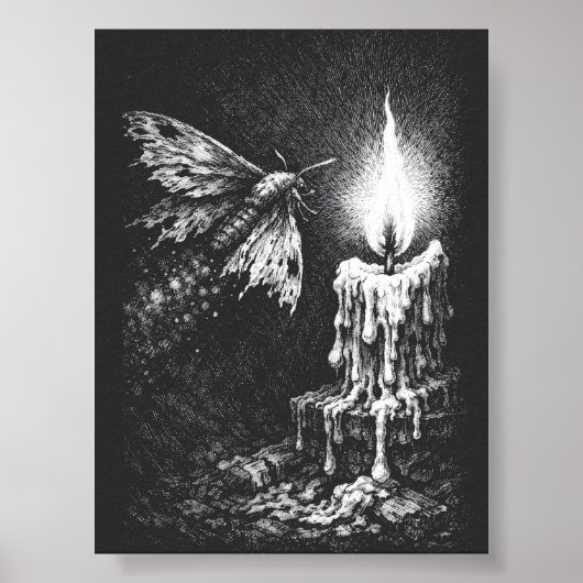 Moth to the Flame — door BurnsInHell Poster (Voorkant)