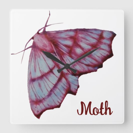 Moth Vierkante Klok (Voorkant)