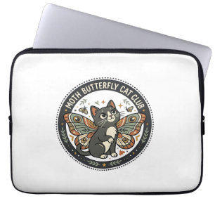 Moth Vlinder Kat POD Vector Kunst - Moth Vlinder Laptop Sleeve