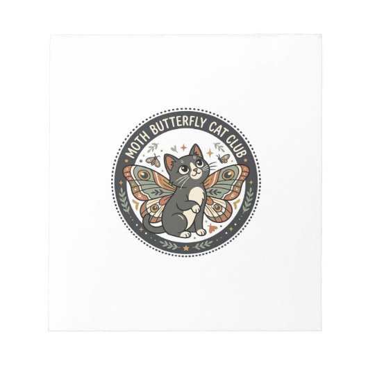 Moth Vlinder Kat POD Vector Kunst - Moth Vlinder Notitieblok (Voorkant)