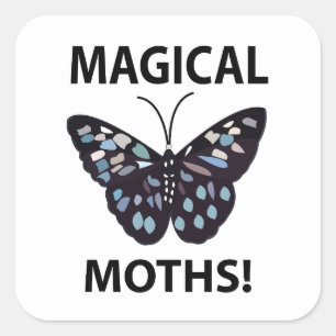Moth Vlinder Magische Motten Vierkante Sticker