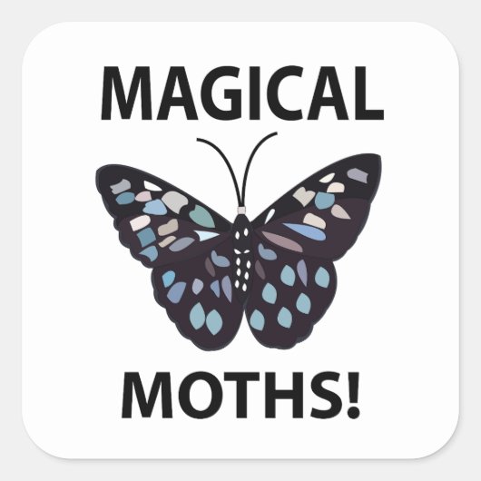Moth Vlinder Magische Motten Vierkante Sticker (Voorkant)