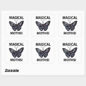 Moth Vlinder Magische Motten Vierkante Sticker (Vel)