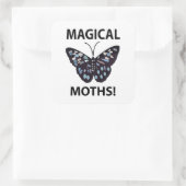 Moth Vlinder Magische Motten Vierkante Sticker (Tas)
