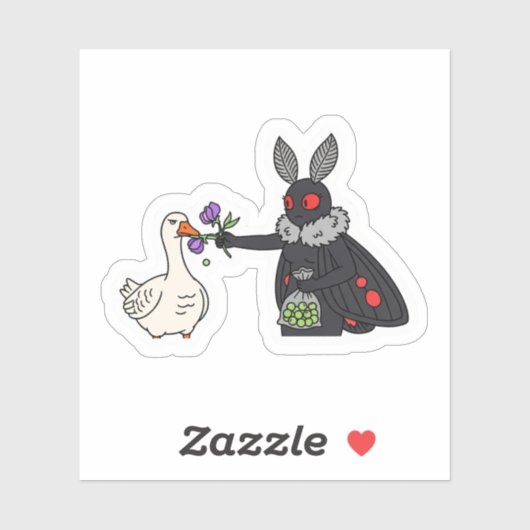 Moth voedt de gans sticker (Vel)