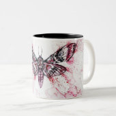 Moth Watercolor Coffee Mug Tweekleurige Koffiemok (Voorkant rechts)