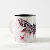 Moth Watercolor Coffee Mug Tweekleurige Koffiemok (Voorkant links)