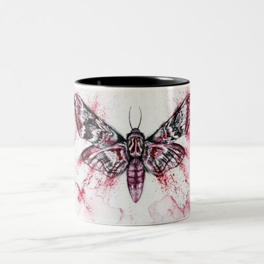 Moth Watercolor Coffee Mug Tweekleurige Koffiemok (Center)