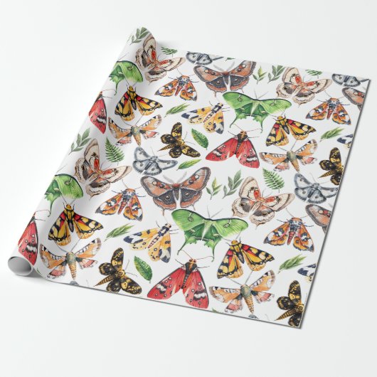 Moth-Waterverf Cadeaupapier (Uitgerold)