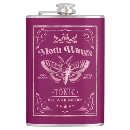 Moth Wings Tonic Heupfles (Voorkant)