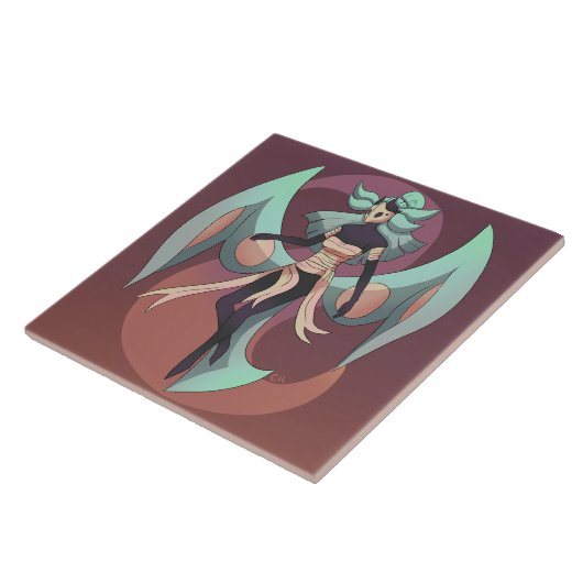 Moth woman tegeltje (Zijkant)