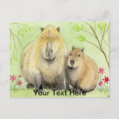 Mother and Baby Capybara Briefkaart (Voorkant)