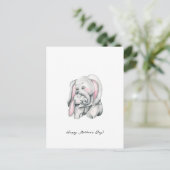 Mother And Baby Elephant Happy Mother's Day Card Briefkaart (Staand voorkant)