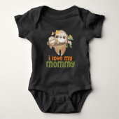 Mother and Baby Sloths Hanging on a Branch I love Romper (Voorkant)