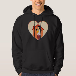 Mother and Child Love Illustration – Warm Family Hoodie
